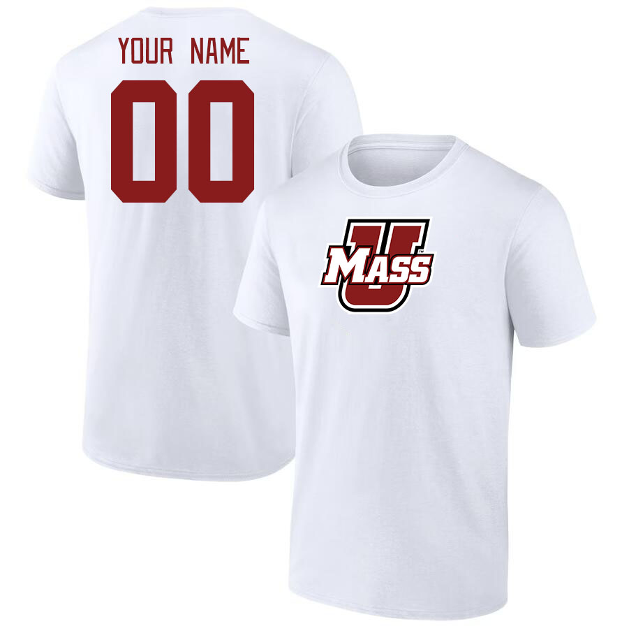 Custom Massachusetts Minutemen Name And Number Tshirts-White